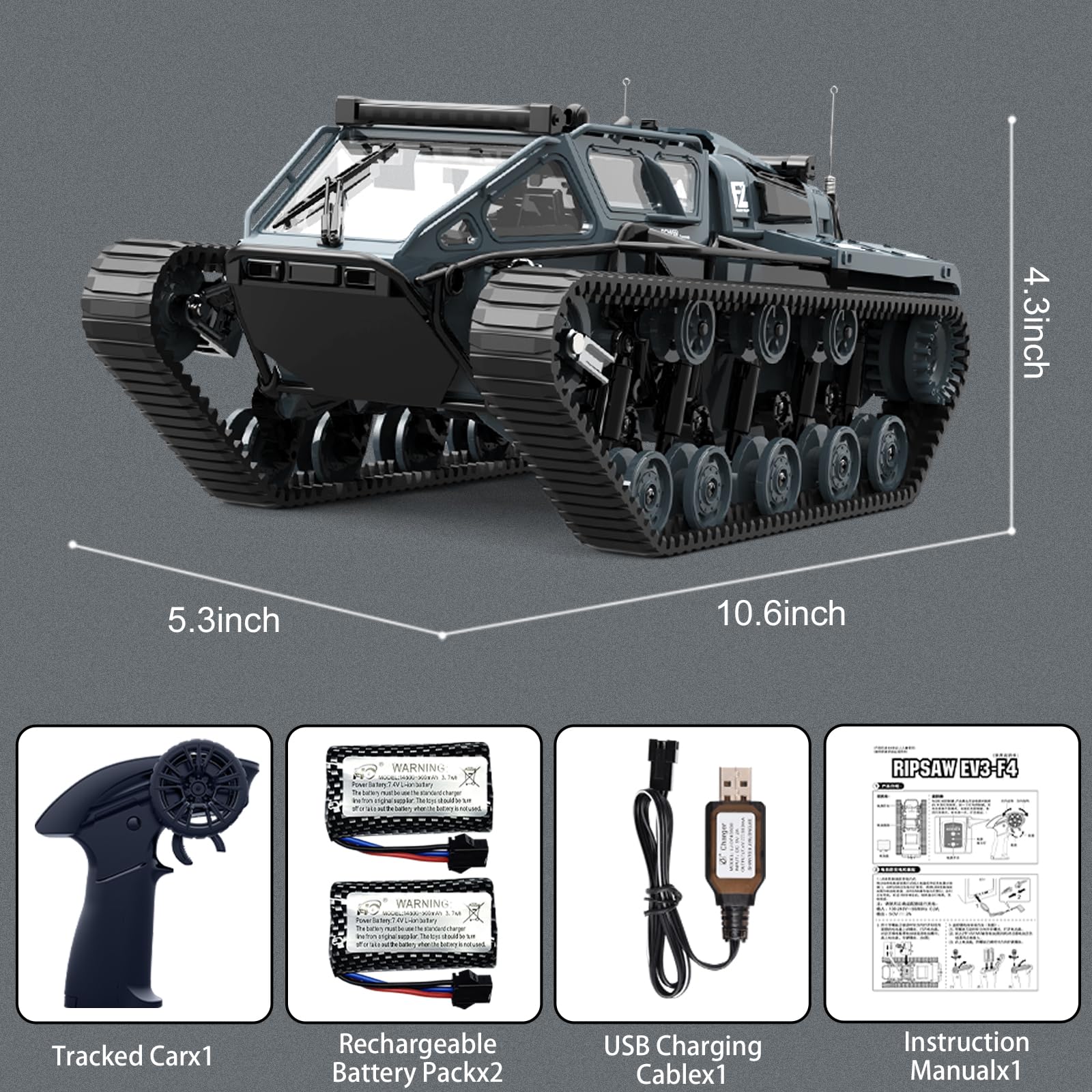 Mostop RC Tank Car off-road track demonstrates climbing on uneven terrain