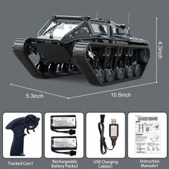 Mostop RC Tank Car off-road track demonstrates climbing on uneven terrain
