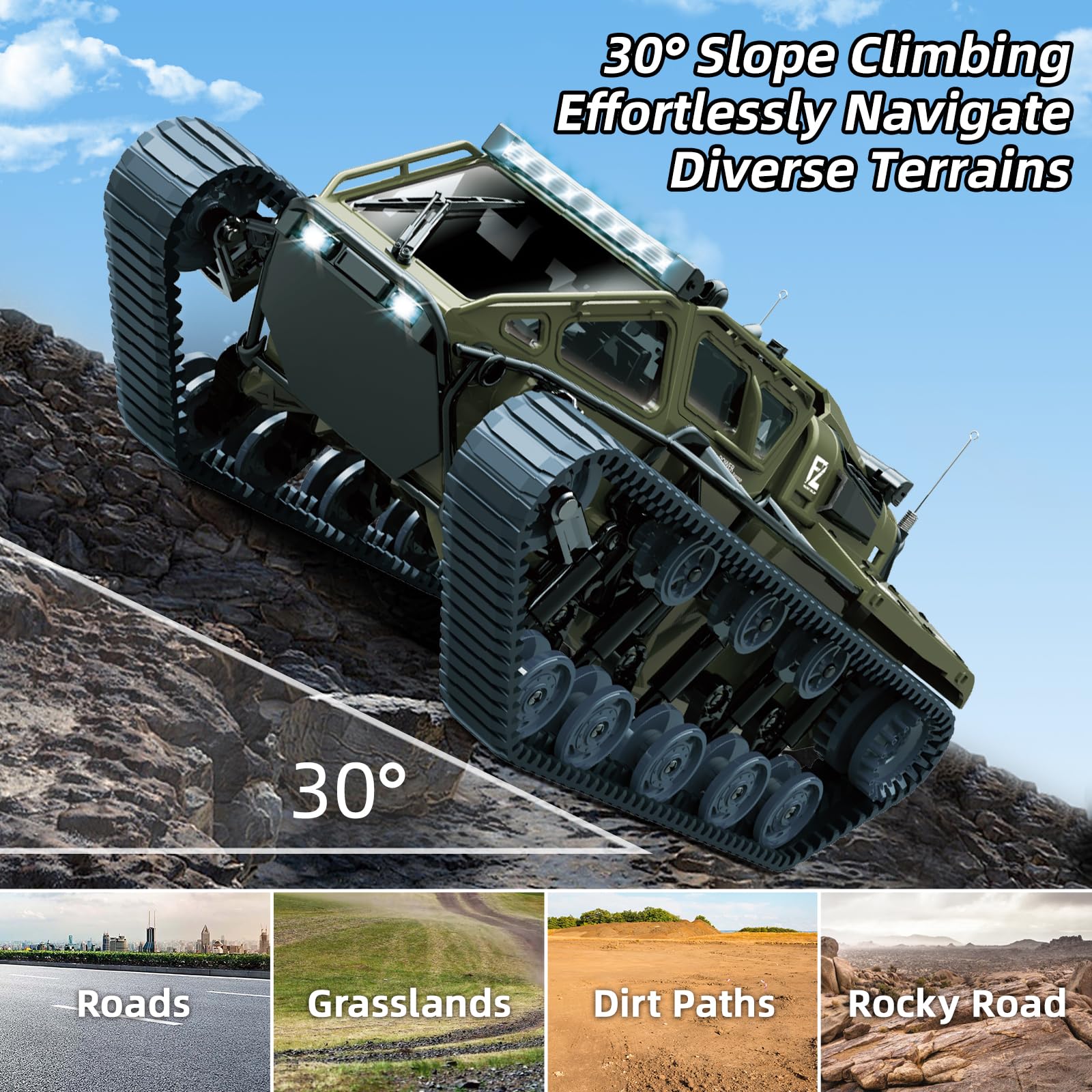 Mostop RC Tank drifting action on pavement scene