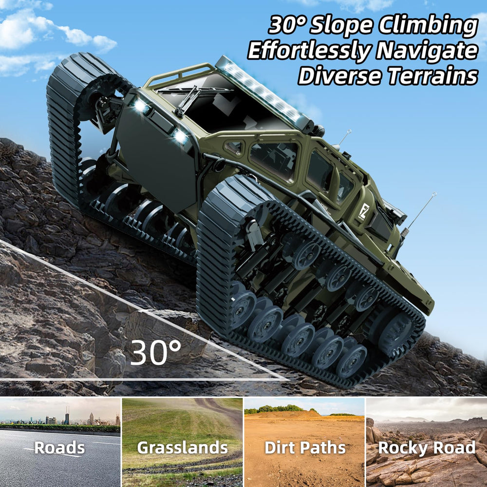Mostop RC Tank drifting action on pavement scene