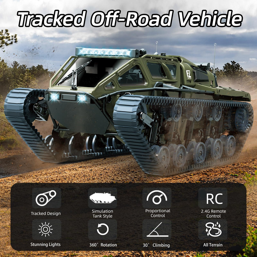 Mostop RC Tank left side with open wing doors for dramatic reveals