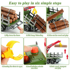 Mostop six trunks included for authentic timber transport pretend play.