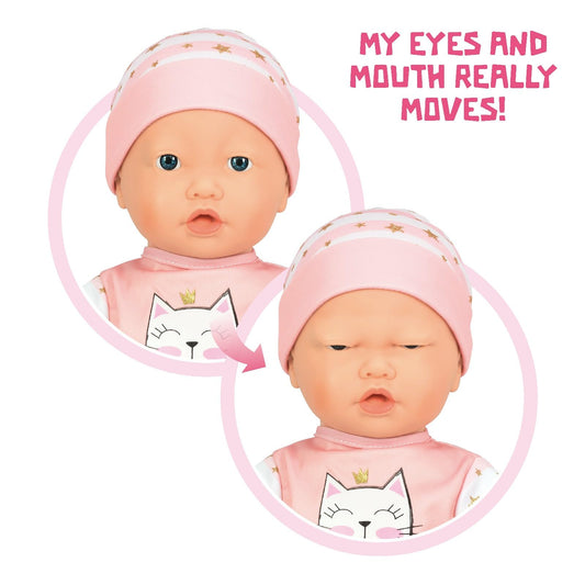 Mother Love doll pacifier with soothing sounds promoting nurturing play.
