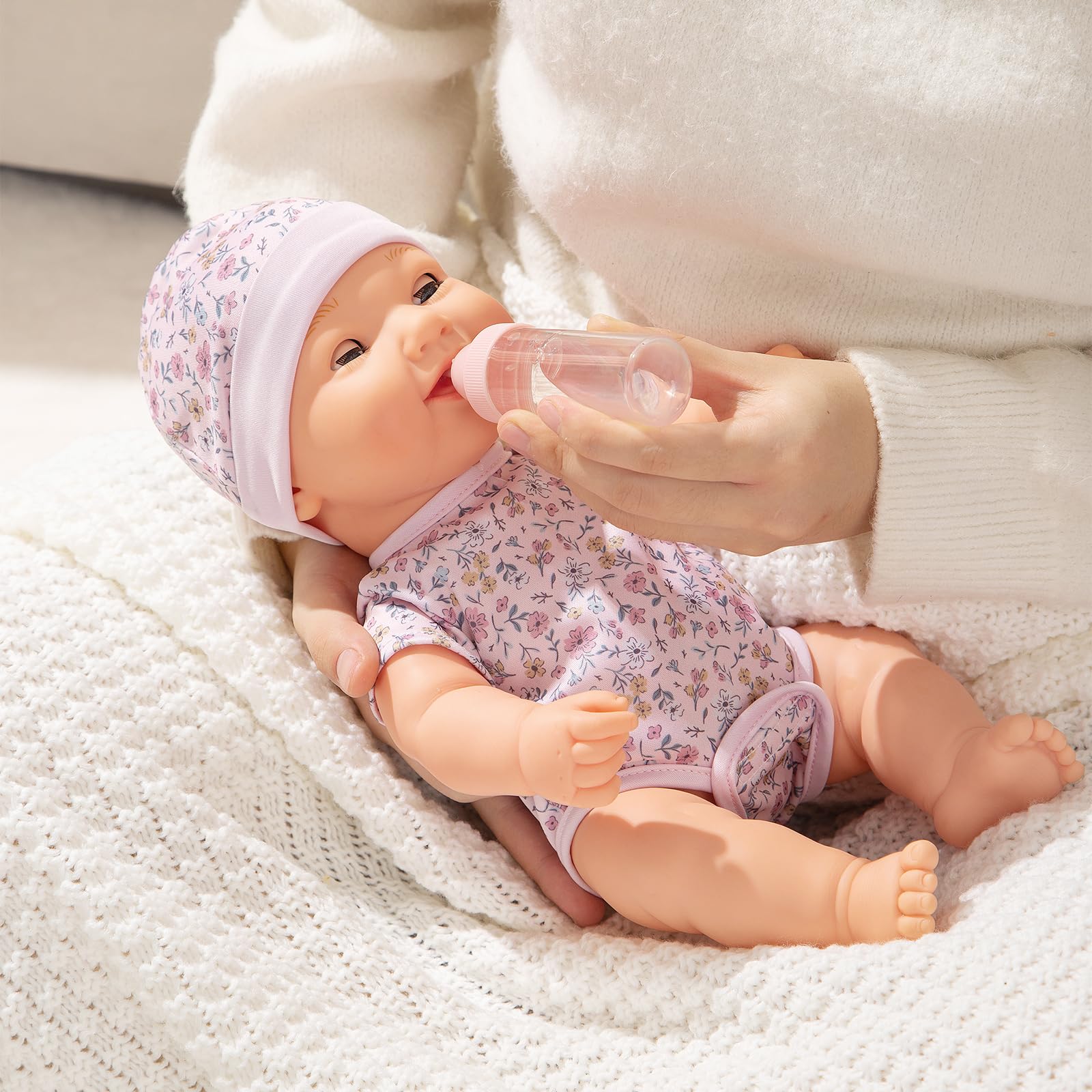 Mother Love Interactive Baby Doll bottle feeding demonstration for easy meals.
