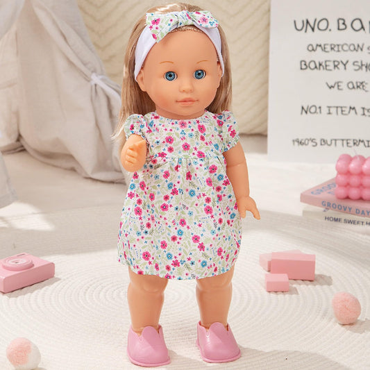 Mother Love singing doll prompts cheerful songs when pressed on chest.