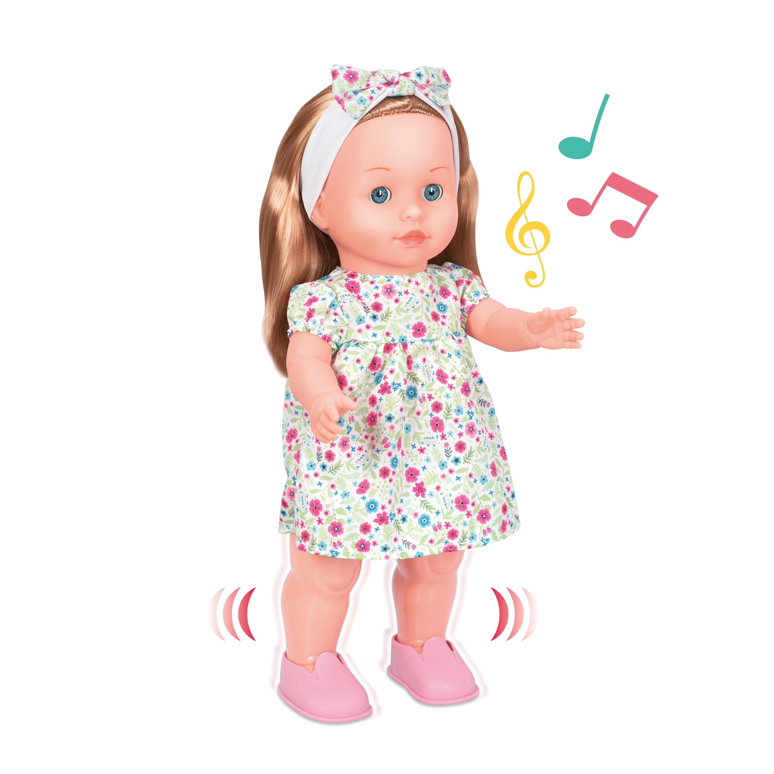 Mother Love walking doll shows graceful steps to encourage active, imaginative play.