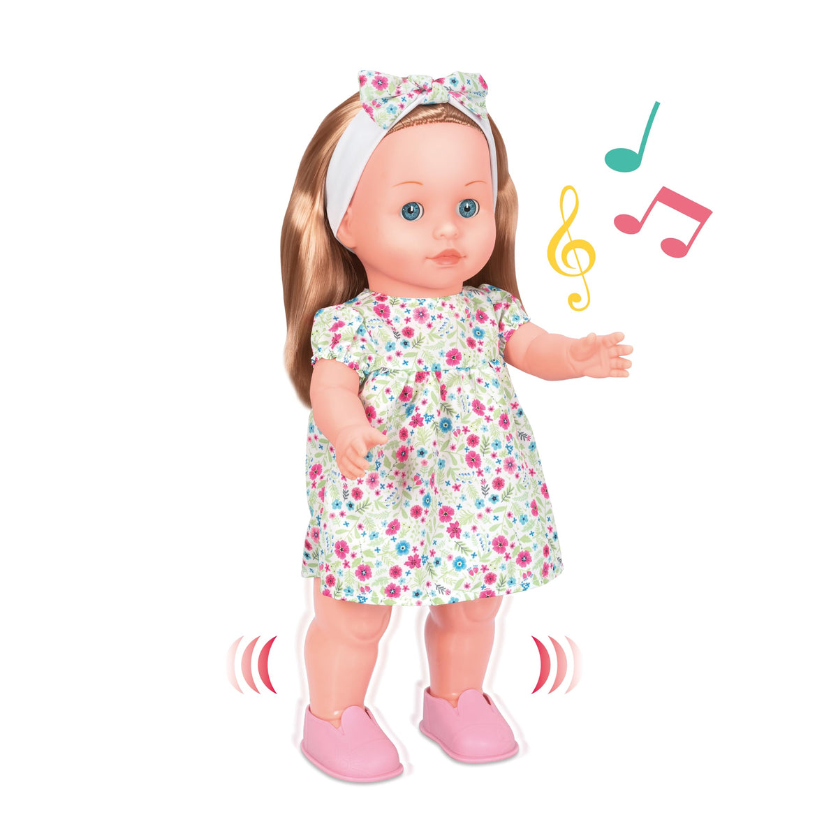 Mother Love walking doll shows graceful steps to encourage active, imaginative play.