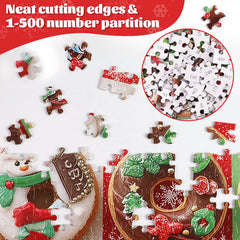 Motiloo Christmas donuts puzzle includes Christmas trees and holly berries for holiday conversation.