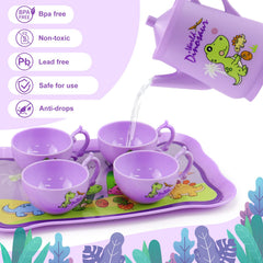 Motiloo dinosaurs medium-plates show vibrant desserts during tea time.