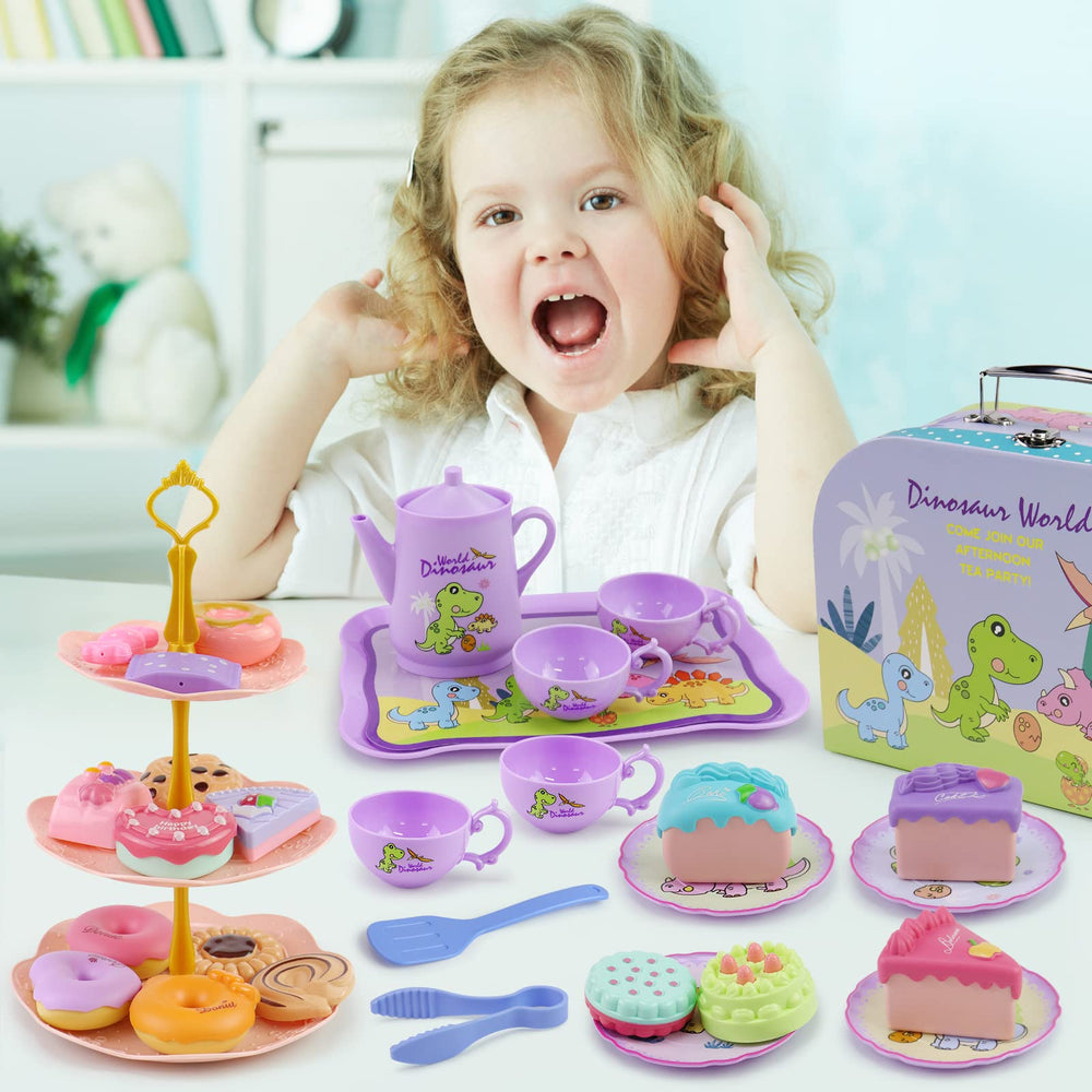 Motiloo dinosaurs small-plates pair with cups for mini treats.