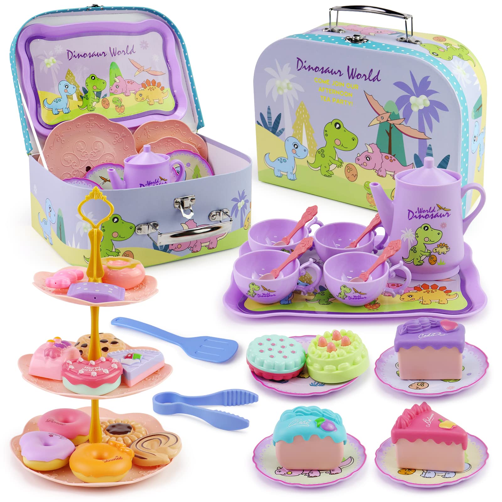 Motiloo dinosaurs teapot for imaginative tea parties and pretend play.