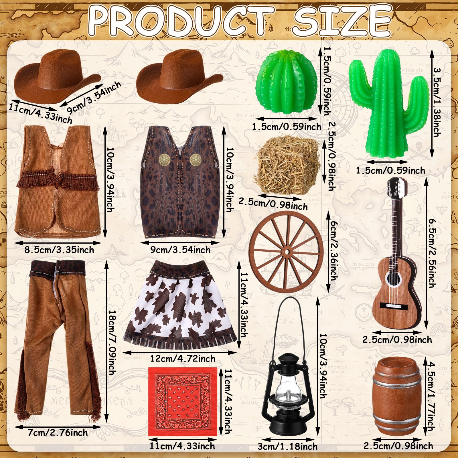 Motionchic cactus and wooden guitar props for authentic Western vibes