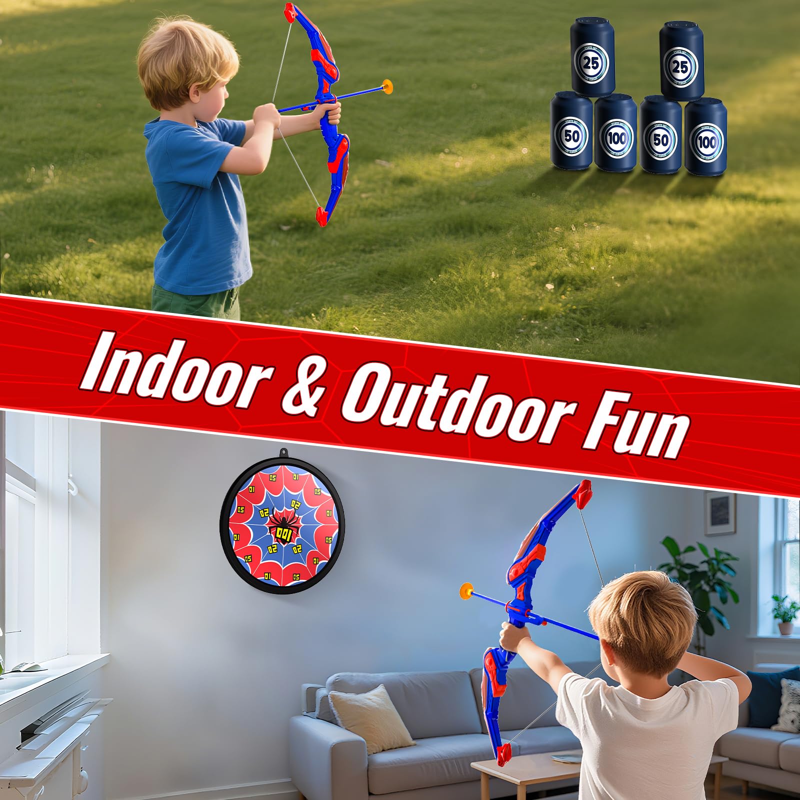 Motivekit Target Cans provide reusable targets for indoor or outdoor play.