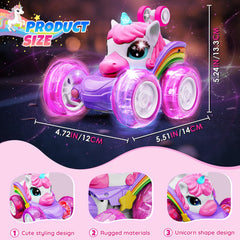 Motivekit Unicorn RC car pink front view highlighting compact design.