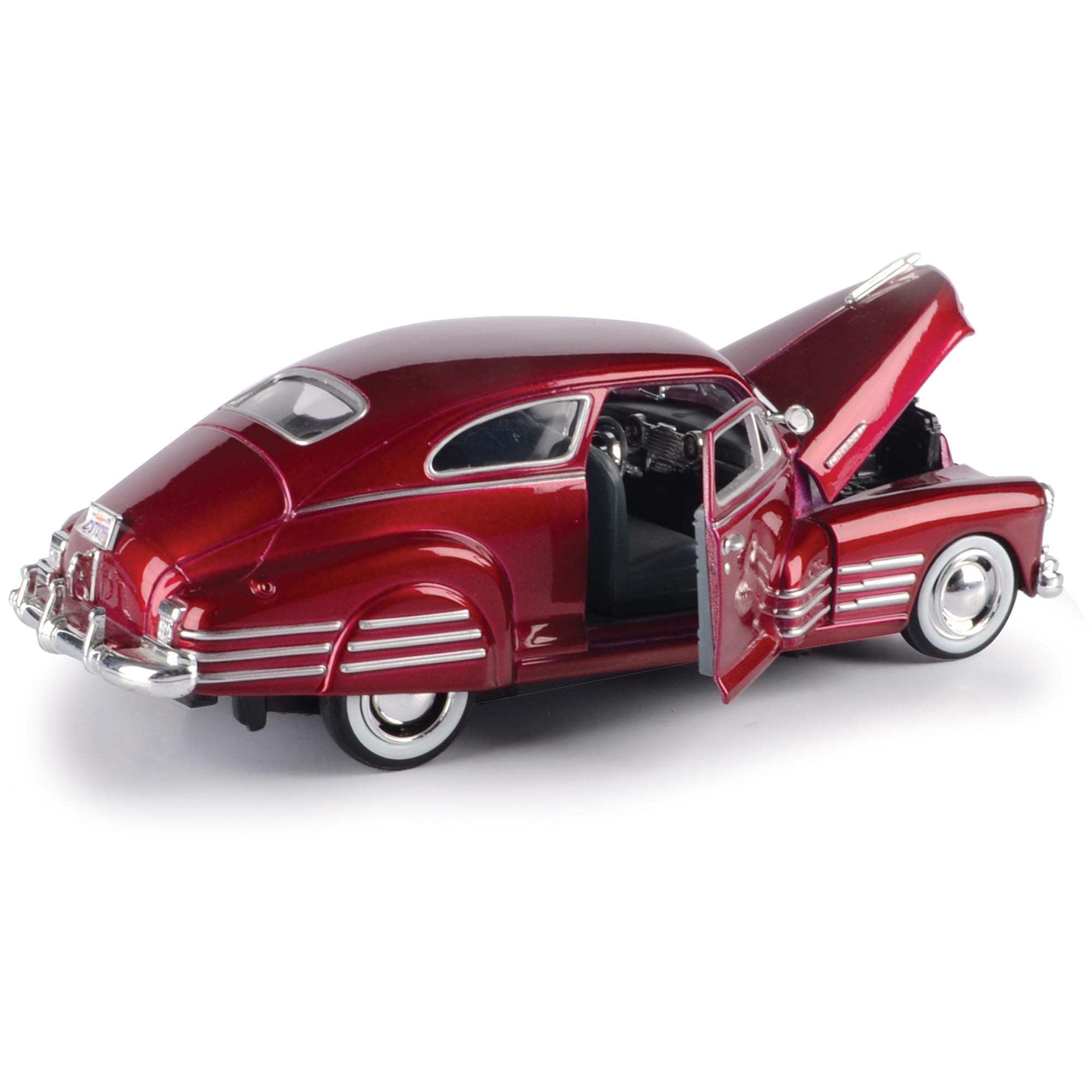 Motormax 1948 Chevy Aerosedan Fleetline with doors open showing interactive features
