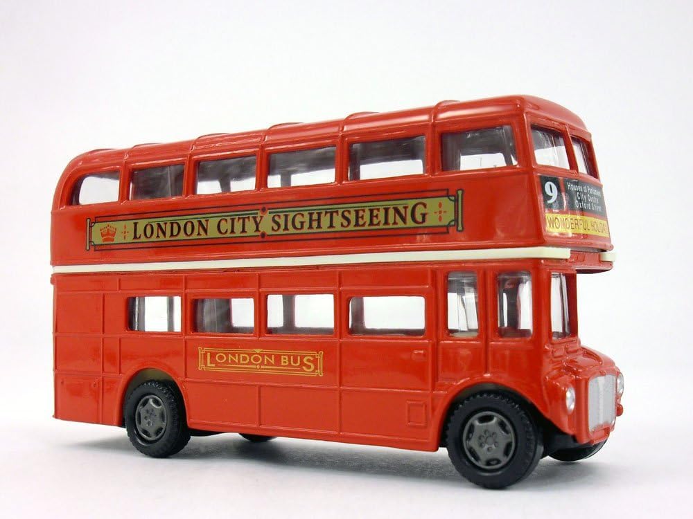 Motormax London Double Decker Bus model packaging image, window box presentation