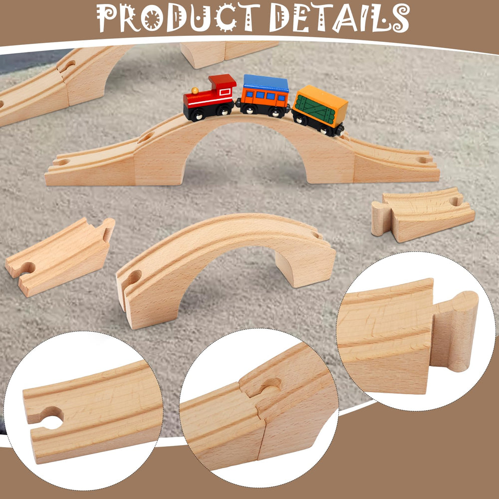 Mototo universal compatibility wood train track to fit most sets.