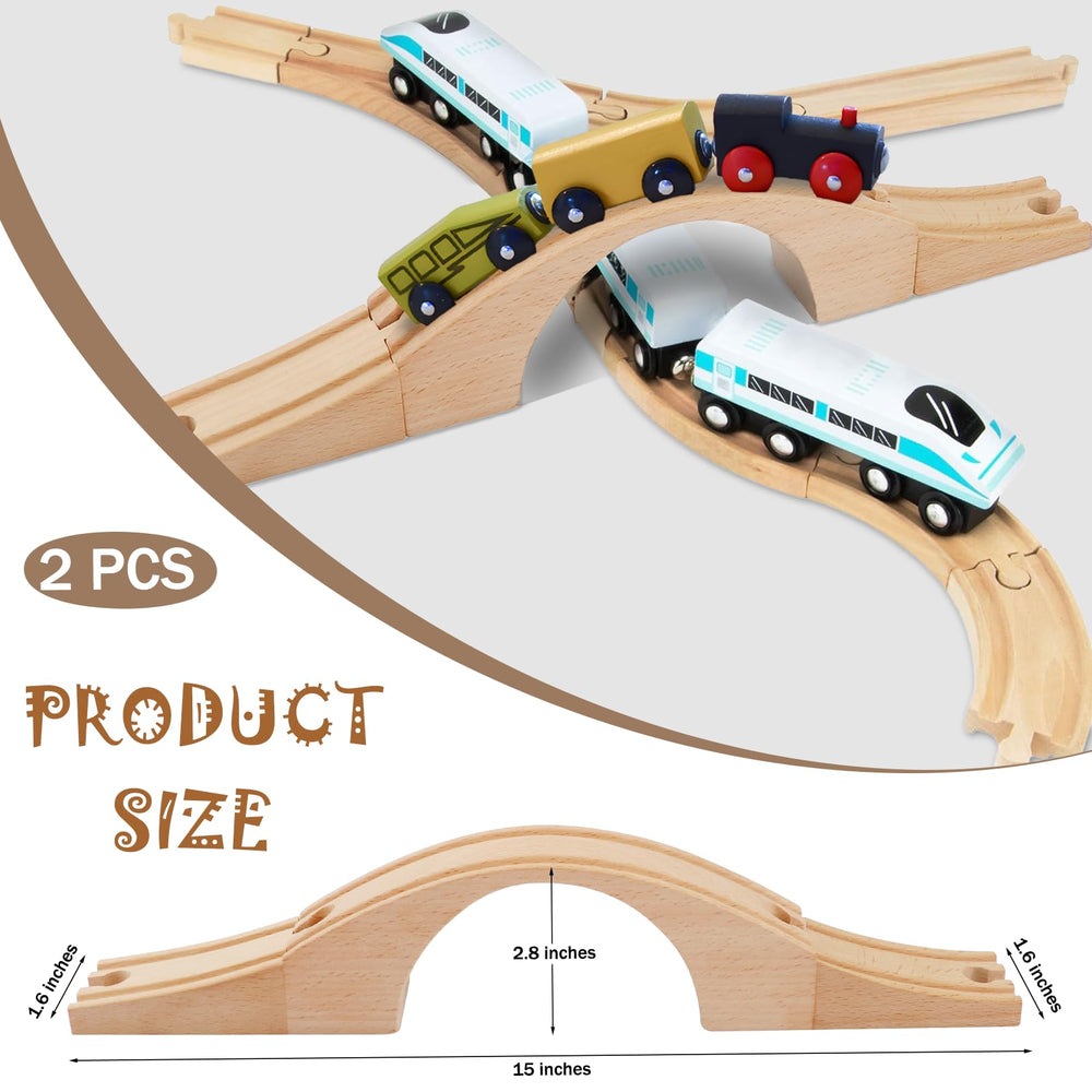 Mototo wooden train bridge arch design for a durable, smooth connection.