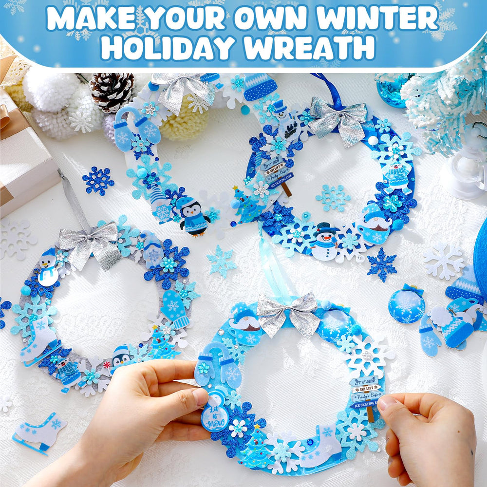 Moucuny DIY wreath assembly in progress, inspiring family bonding through crafts