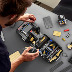 Mould King 10029 car model open bonnet, reveals detailed mechanical-inspired craftsmanship.