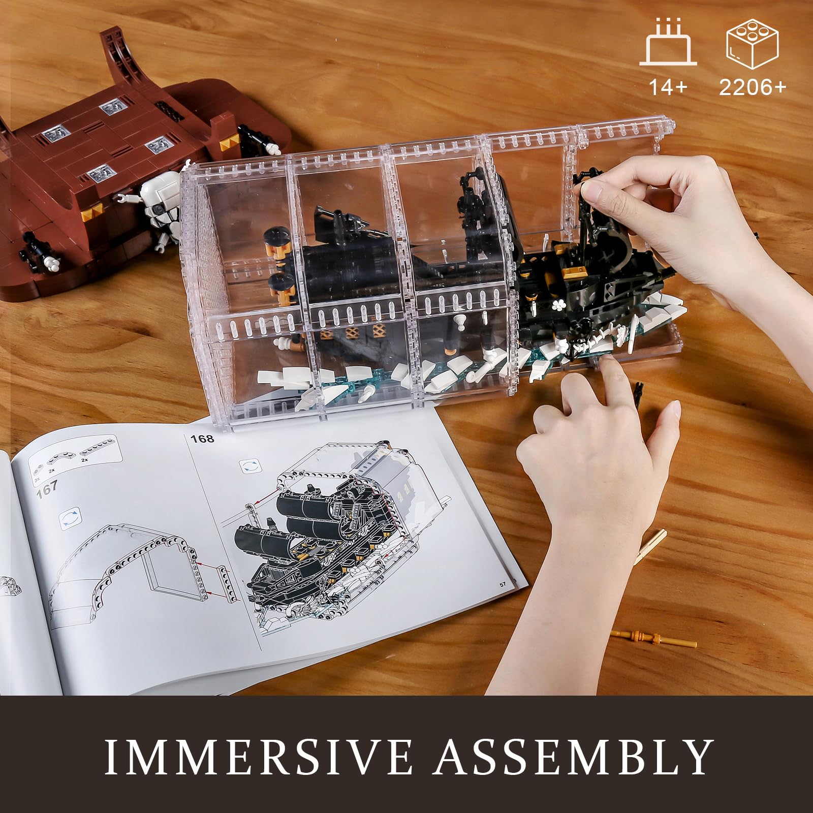 Assembled model dimensions 54.4 cm long, 18.8 cm wide, 19.5 cm high