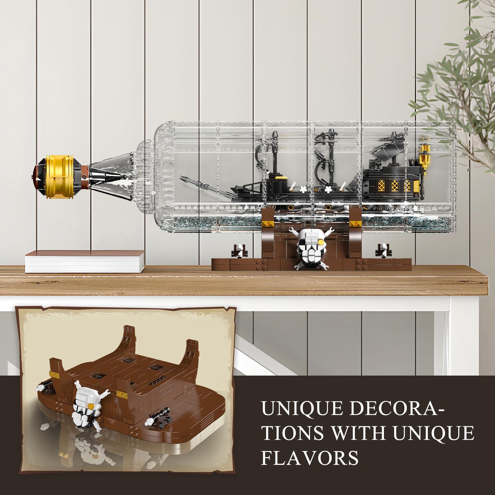 Display stand included for showcasing the completed model