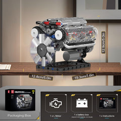 Mould King 10088 V8 engine model building steps showcase hands-on STEM learning.