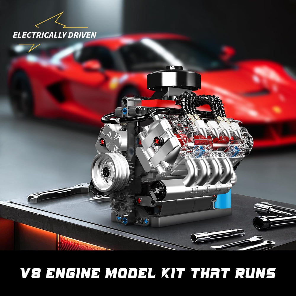 Mould King 10171 V8 turbocharger detail adds authenticity to display