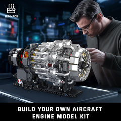 Mould King 10216 assembled turbojet running demonstrates mechanical movement