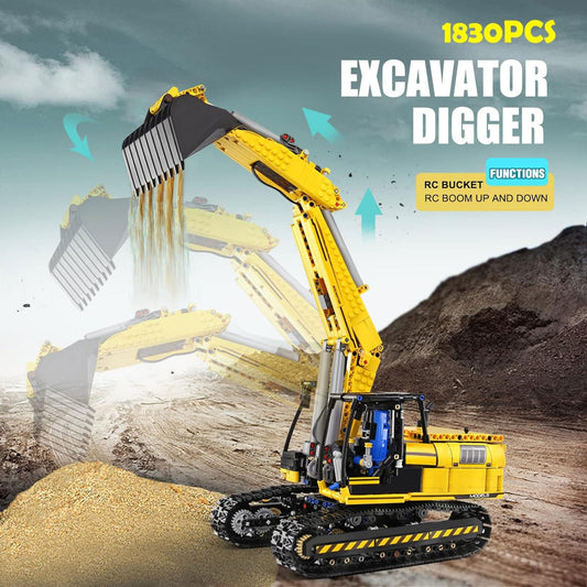 Mould King 13112 RC Excavator arm swing showing flexible operation.
