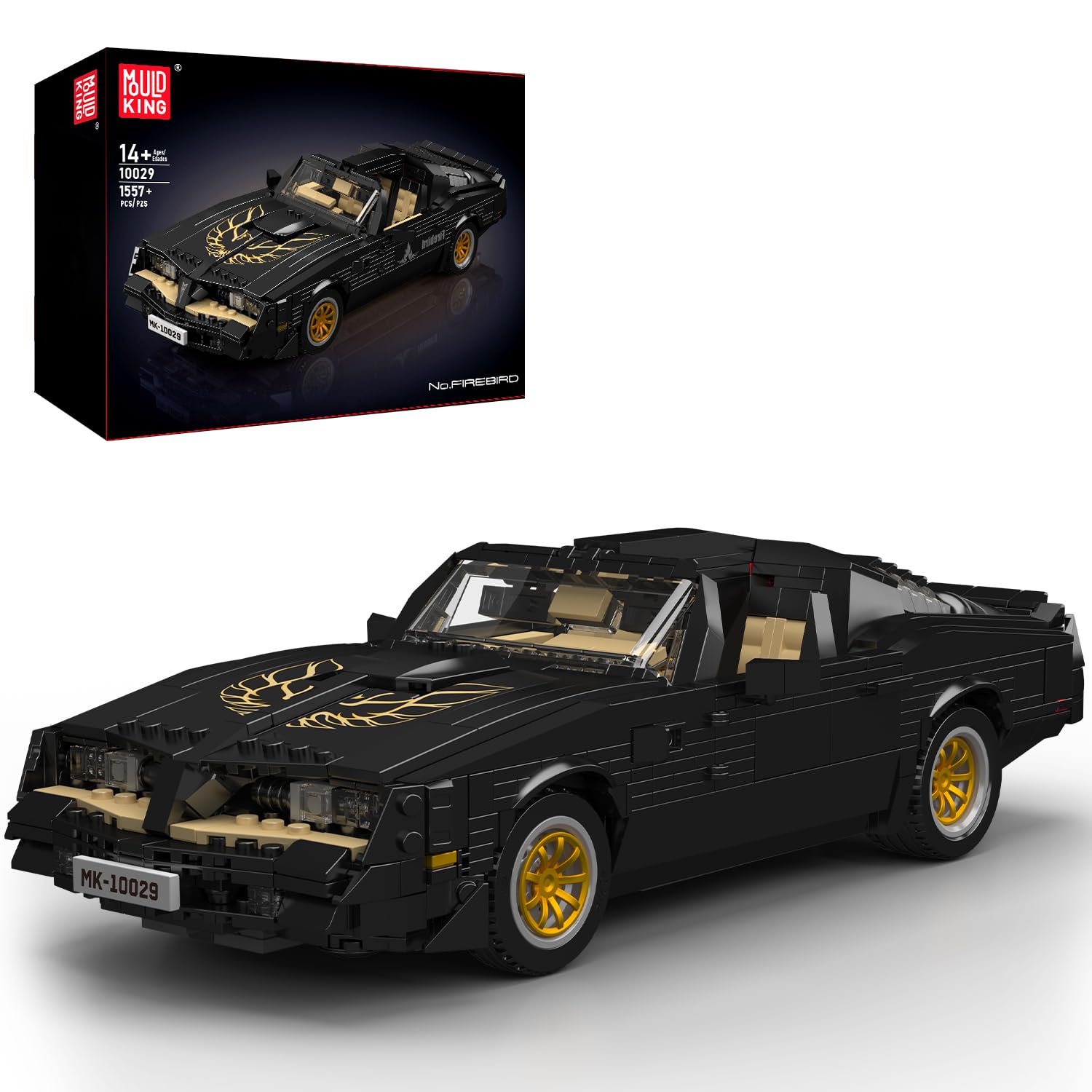Mould King Classic Supercar front view shows sleek silhouette for display.