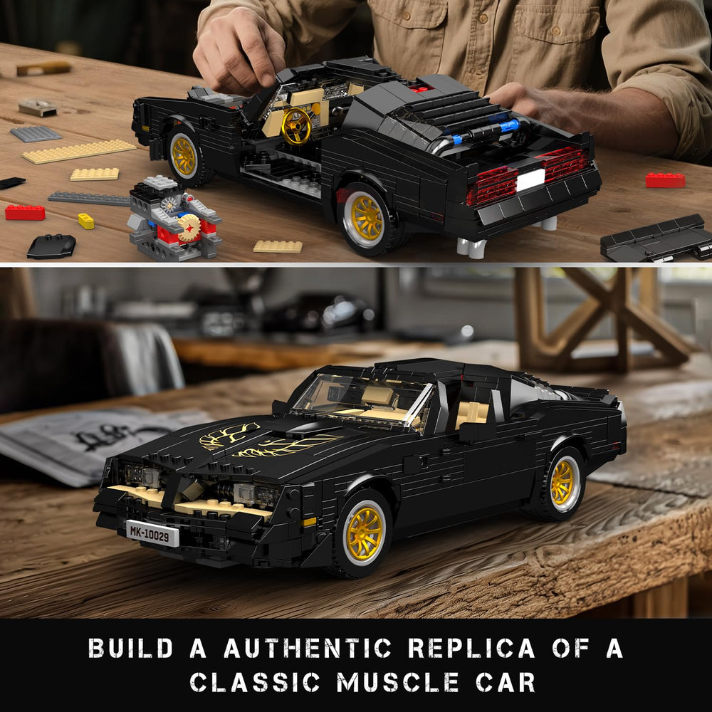 Mould King Classic Supercar hood-action highlights opening hood and detailing.