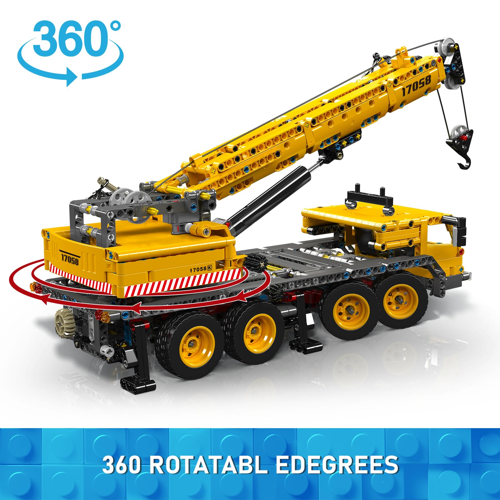 Mould King crane tower with boom extended showcases building versatility