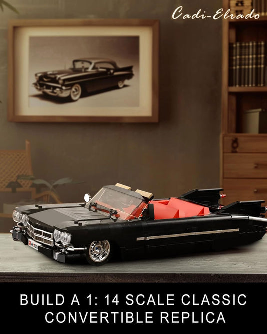 Mould King Eldorado model engine and exhaust detail for display