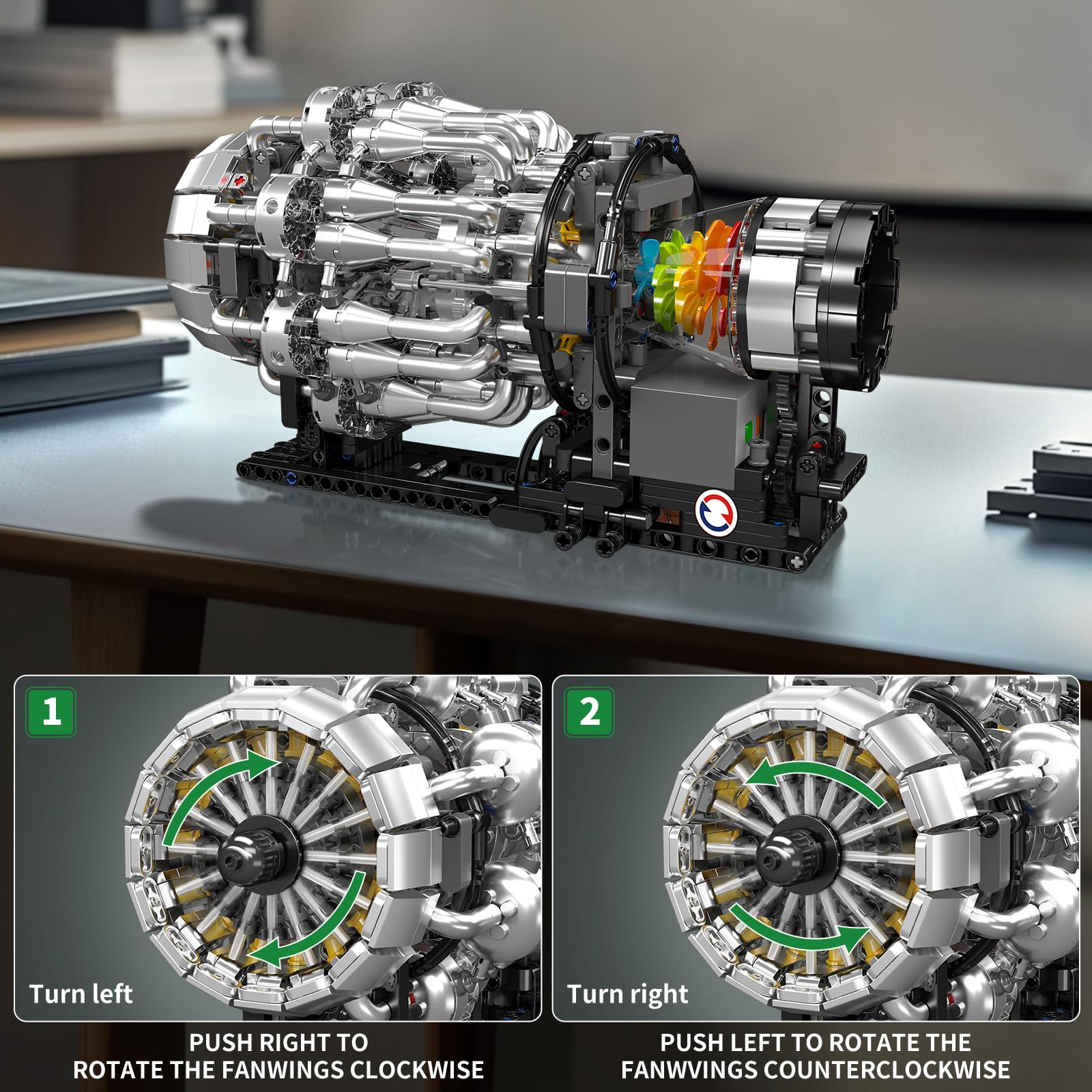Mould King engine motor and battery box setup demonstrates powered running capability.