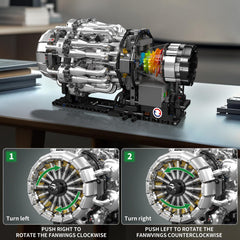 Mould King engine motor and battery box setup demonstrates powered running capability.