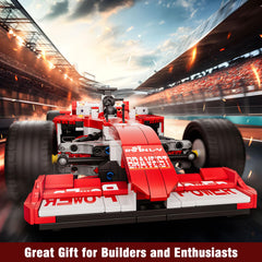 Mould King Formula Car Building Set slick tyres with authentic handling visuals