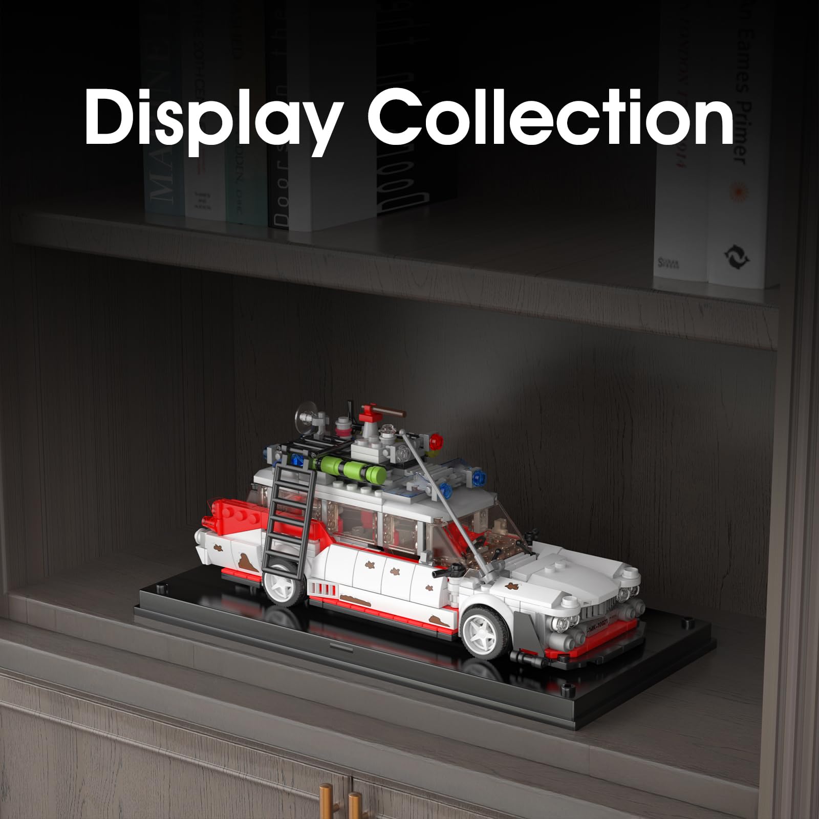 Mould King Ghost Car ECTO-1 transparent windows reveal interior details