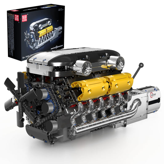 Mould King LB V12 engine model parts for accurate assembly and display.