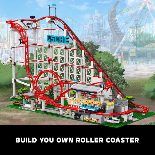 Mould King coaster motor detail powering the ride for smooth movement.