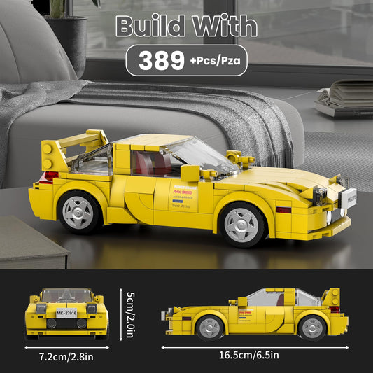 Mould King RX-7 model car display case ready to showcase the finished model