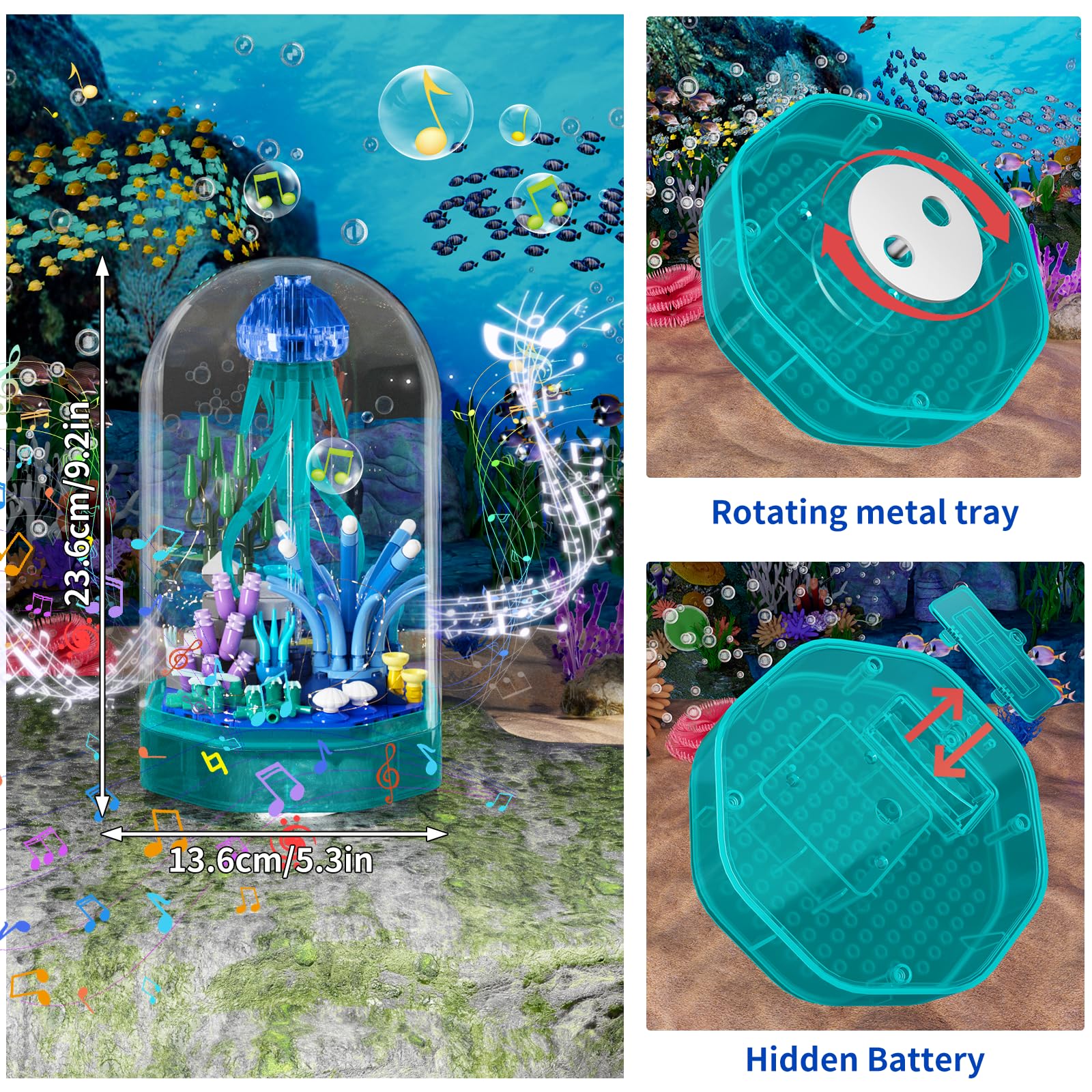 Mould King seaweed and coral bottom adds lifelike ocean scenery