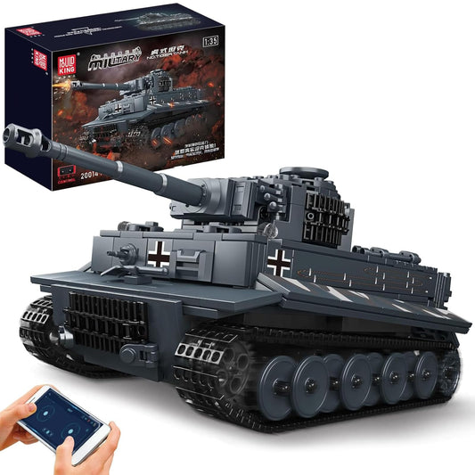 Mould King Tiger Tank front view for display and play