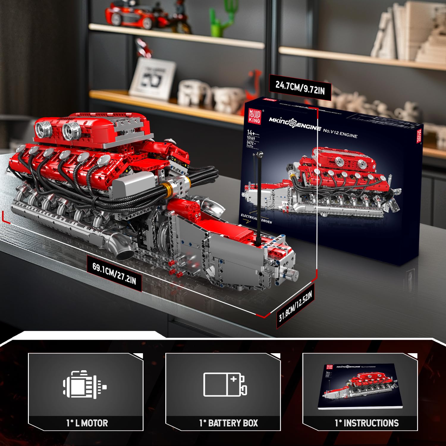 Mould King V12 instruction booklet guiding step-by-step assembly.