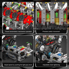 Mould King V8 Engine building progress shows satisfying assembly challenge.