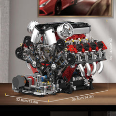 Mould King V8 Engine in action demonstrates motorized realism and play value.