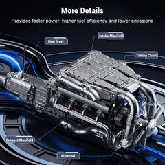Mould King V8 twin turbo engine engine fan spinning during operation