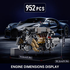 Mould King W16 engine uses high-quality ABS for durable model display.