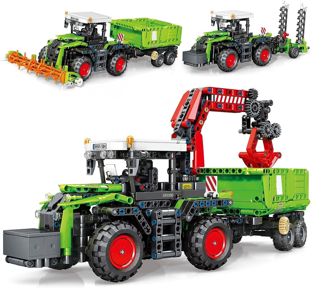 Mov stone City Construction 3 in 1 tractor harvester assembly promotes focused building play