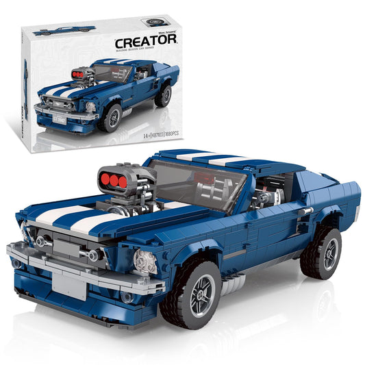 Mov stone Creater Expert GT 1976 front view showcases sleek blue livery for collectible display.